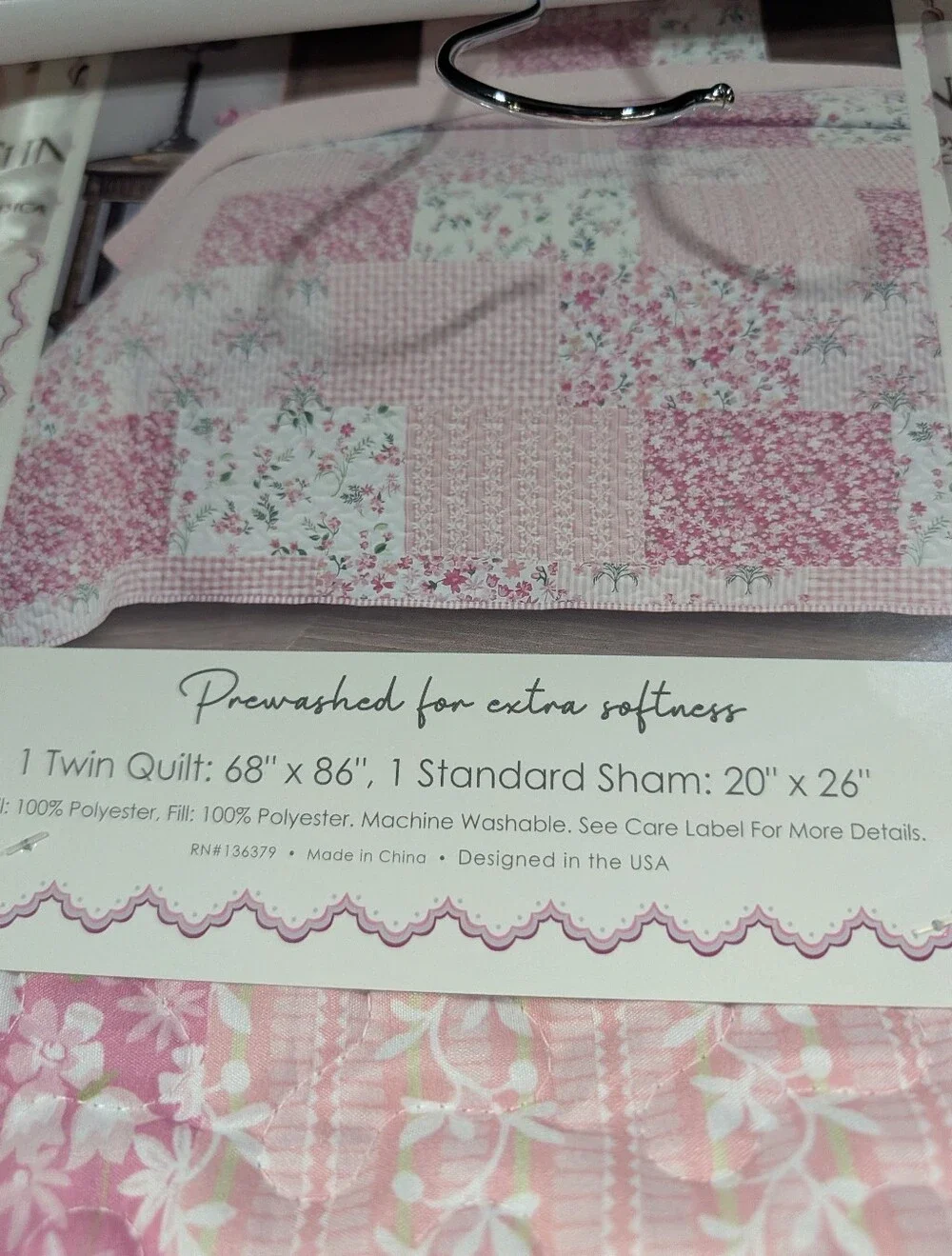 Gunne Sax Jessica McClintock Floral Cottagecore Pink Patchwork Quilt Twin Colleg
